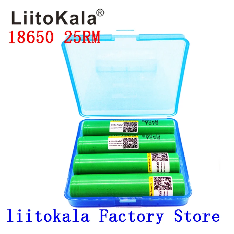 

2019 NEW liitokala 18650 2500mah lithium battery 25RM INR 18650 25R M 20A battery for electronic cigarette+BOX