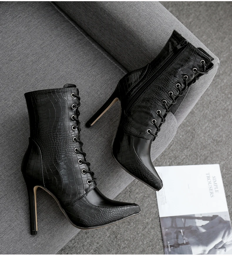 Womens Fashion Boot High Heels Sexy Lady Boot Party Mid-calf Snow Boots Women Motorcycle Winter Boots Women Waterproof Plus Size 10 (2)