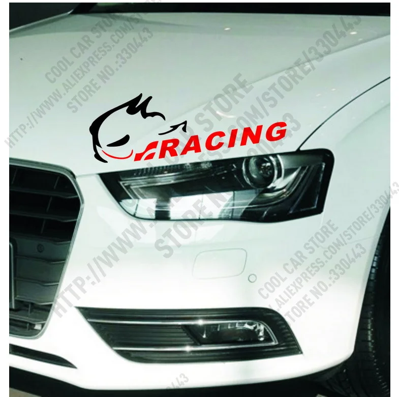 10 Pieces Evil rabbit Racing Sport light eyebrow Car Sticker For vw ...