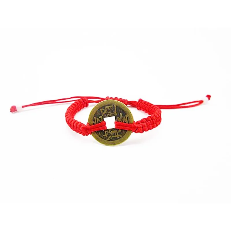 

New Pattern Hand-Woven Copper Money Red Rope Bracelet Retro Wind Men And Women Pig Year Lucky Bracelet Jewelry Gifts Wholesale