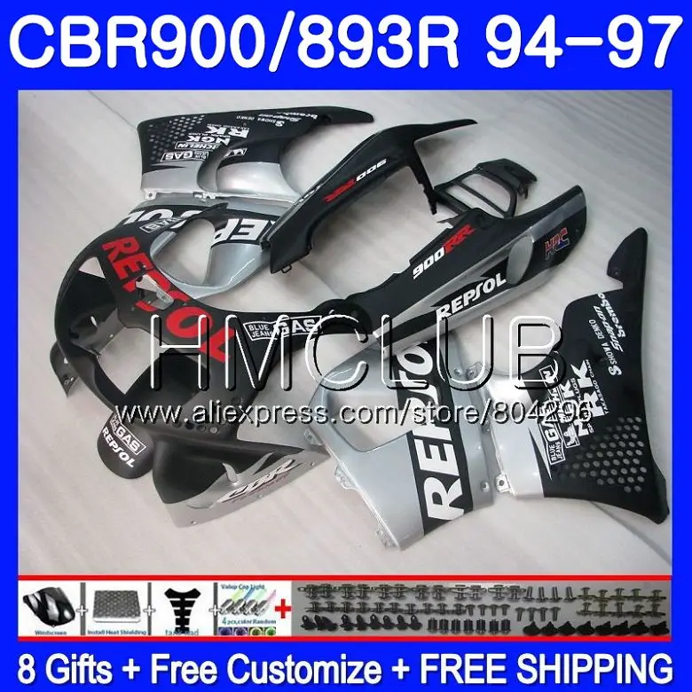 

Body For HONDA CBR 893RR CBR900RR CBR893RR 94 95 96 97 95HM.5 CBR900 CBR 893 CBR893 RR Flat Repsol 1994 1995 1996 1997 Fairing
