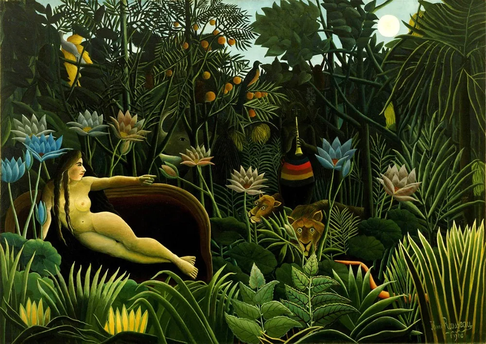 

Henri Rousseau: The Dream SILK POSTER Decorative painting 24x36inch