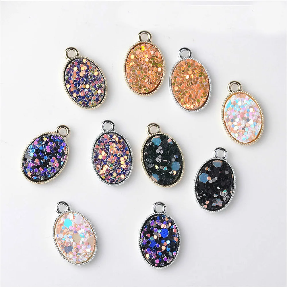 

10 pcs/lot New Colorful Oval Pendant Alloy Jewelry Shoes Bags Accessories Diy Jewelry Accessories Pendant Neclaces