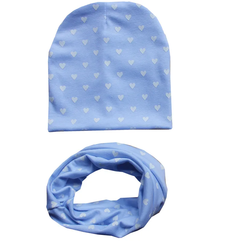 Новинка года, весенне-осенне-зимняя шапка для малышей, вязаная крючком Детская шапка для мальчиков и девочек, шапочки для малышей, детские шапки, шарф, ошейники - Цвет: sky blue love