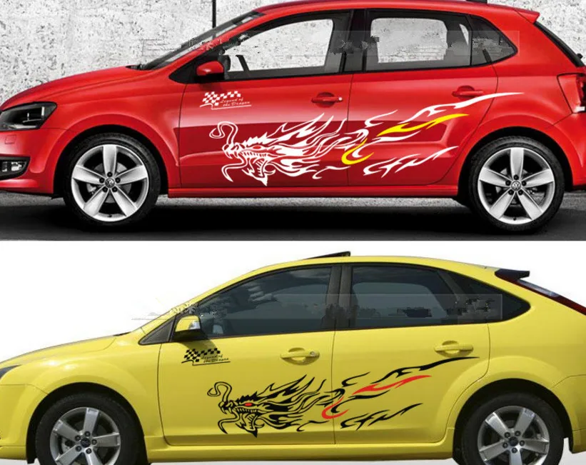 Набор роскошных боковых наклеек из ПВХ с рисунком дракона тотема|stickers racing|pvc