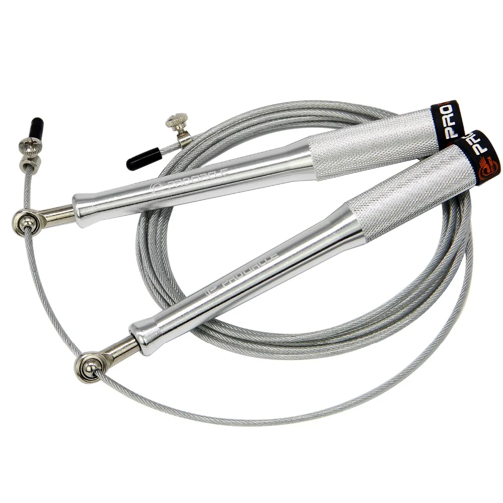 Серебряная Скакалка ProCircle, лучший скоростной кабель подшипника для двойных скакалок, Скакалка для фитнеса, Сумка