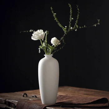 

TANGPIN Dehua ceramic flower vase white porcelain vases decoratives vaso for home decoration tabletop vase
