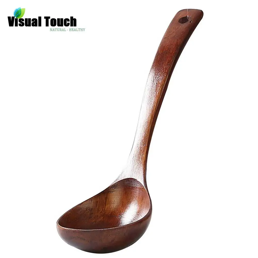 Kitchen Cooking Utensil Spoon Wooden Wood Soup Scoop Catering Ladle Spoons 