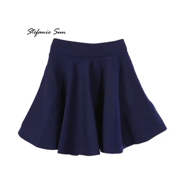 

Ladies High Elastic Skirt Waist Cotton Pleated Mini Skirt Short Skirt OL Slim