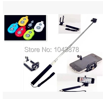 

X 5 SETS Self-timer Monopod Stick + Phone Camera Self Portrait Holder + Bluetooth Remote Shutter Controller for iPhone Android