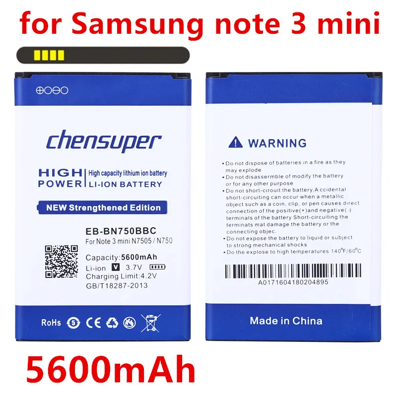 Новинка 2019 DLL EB-BN750BBC аккумулятор 5600 мАч для Samsung Galaxy Note III нео-note 3 neo N7505 N750 mini |