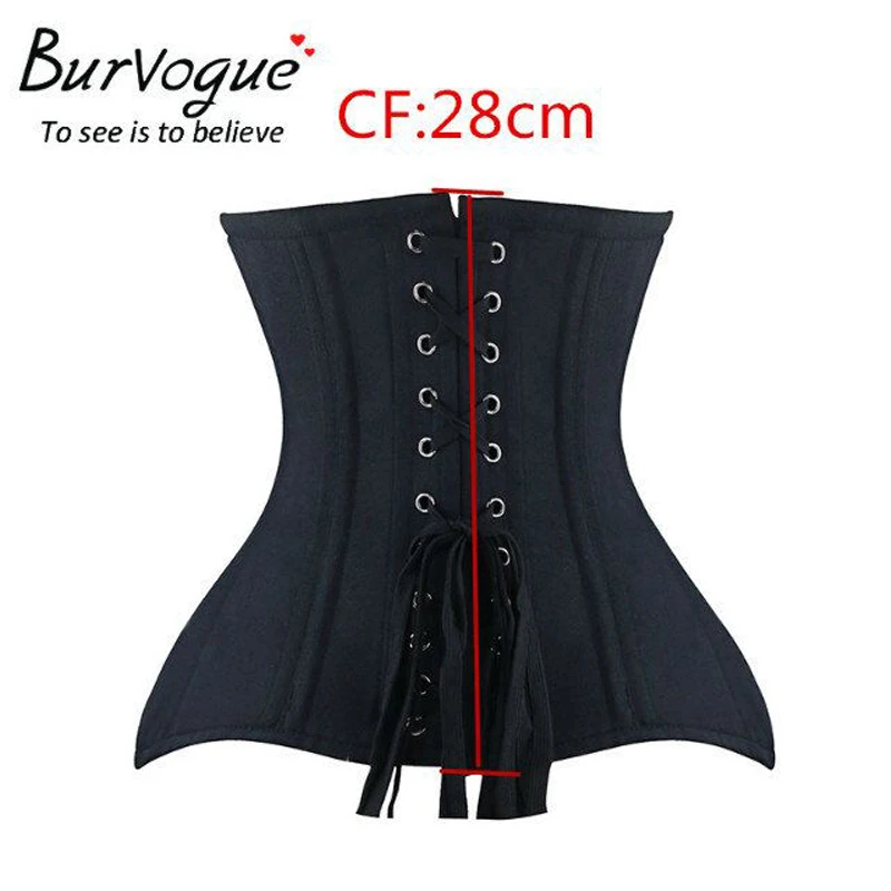 Skup Burvogue Underbust gorset gorset Steampunk stal bez kości wąska talia gorset modelujący dla kobiet gorset waist trainer Corselet Plus rozmiar