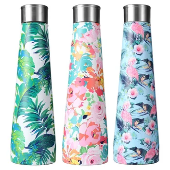 

17oz Flower Stainless Steel water Bottle Cola Shape Bottle Vacuum Insulated Water Bottle Sports Outdoors Travel Cups Coffee Mugs