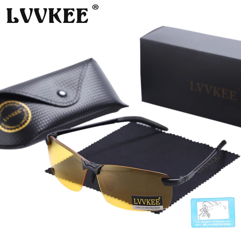 Бренд LVVKEE 2020 дизайнерские поляризованные мужские солнцезащитные очки без оправы