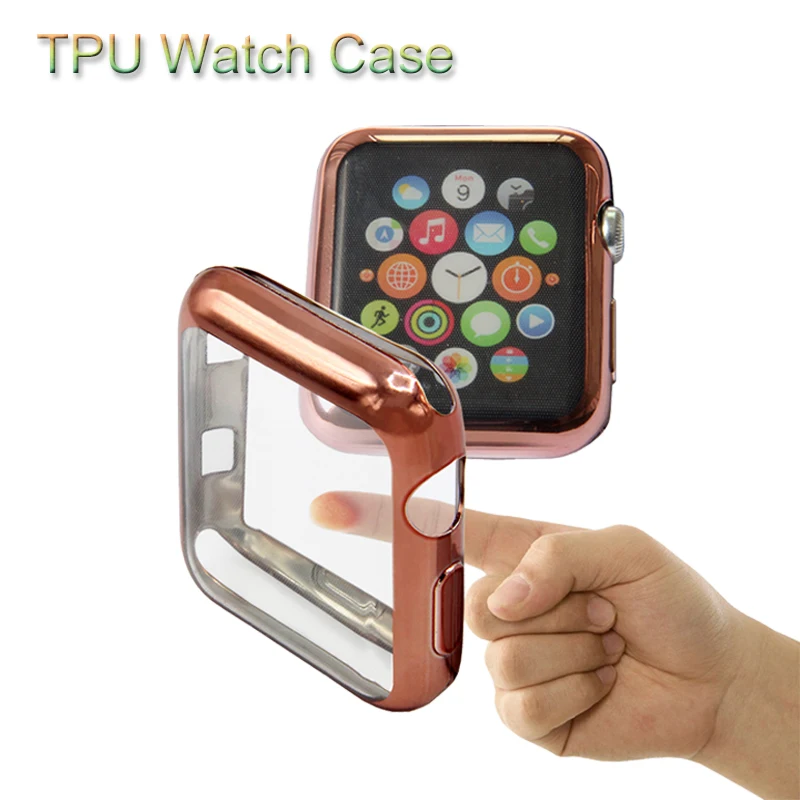 TPU watch Case For Apple Watch case 4 44/40mm Bumper Frame Shell For iwatch series 3 2 1 38/42mm Soft Protective Cover Accessory