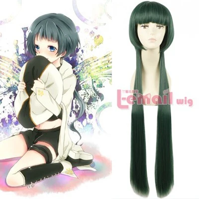 

Free Shipping Anime Katekyo Hitman Reborn Yuni Uni Long Straight Dark Green Wig Cosplay
