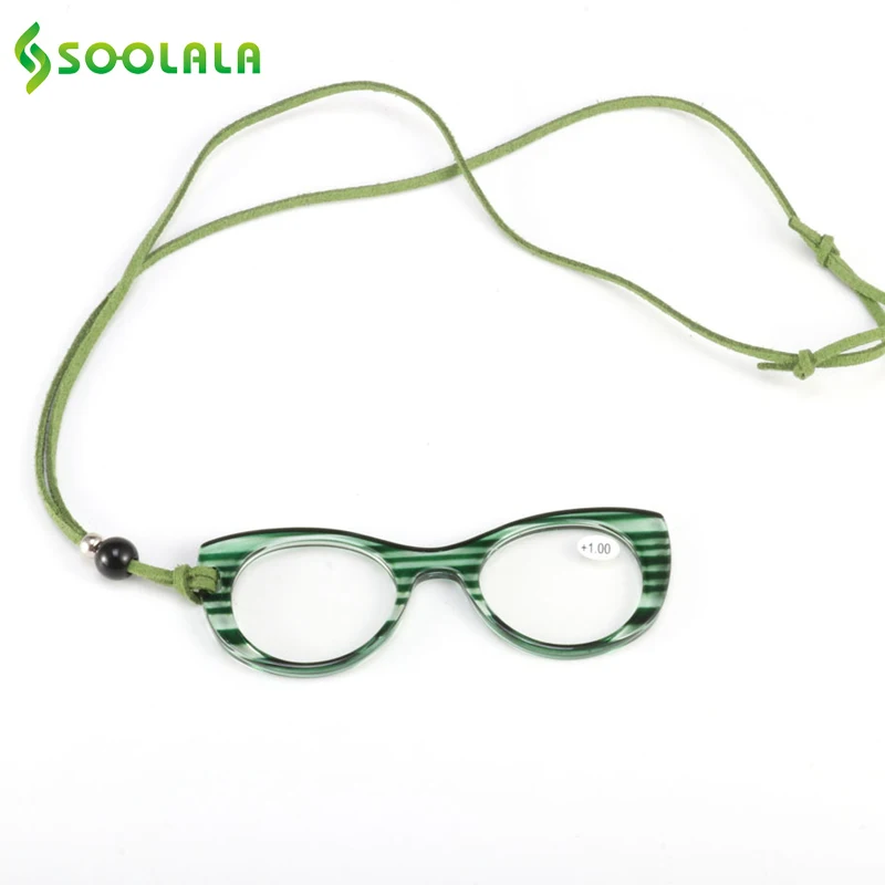 SOOLALA Hanging Neck Reading Glasses Men Women Hyperopia Presbyopic Glasses Cat Eyes Reading Glasses +1.0 1.5 2.0 2.5 3.0 3.5