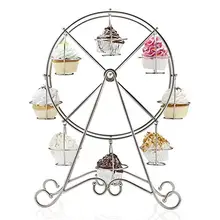 Из нержавеющей стали 8-Cup Колесо обозрения Серебряная подставка для пирогов и кексов держатель украшения дисплей свадебные принадлежности