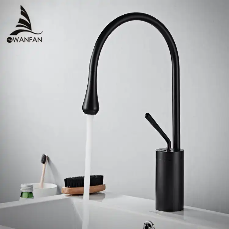 Basin Faucets Modern Black Bathroom Faucet Waterfall Faucets