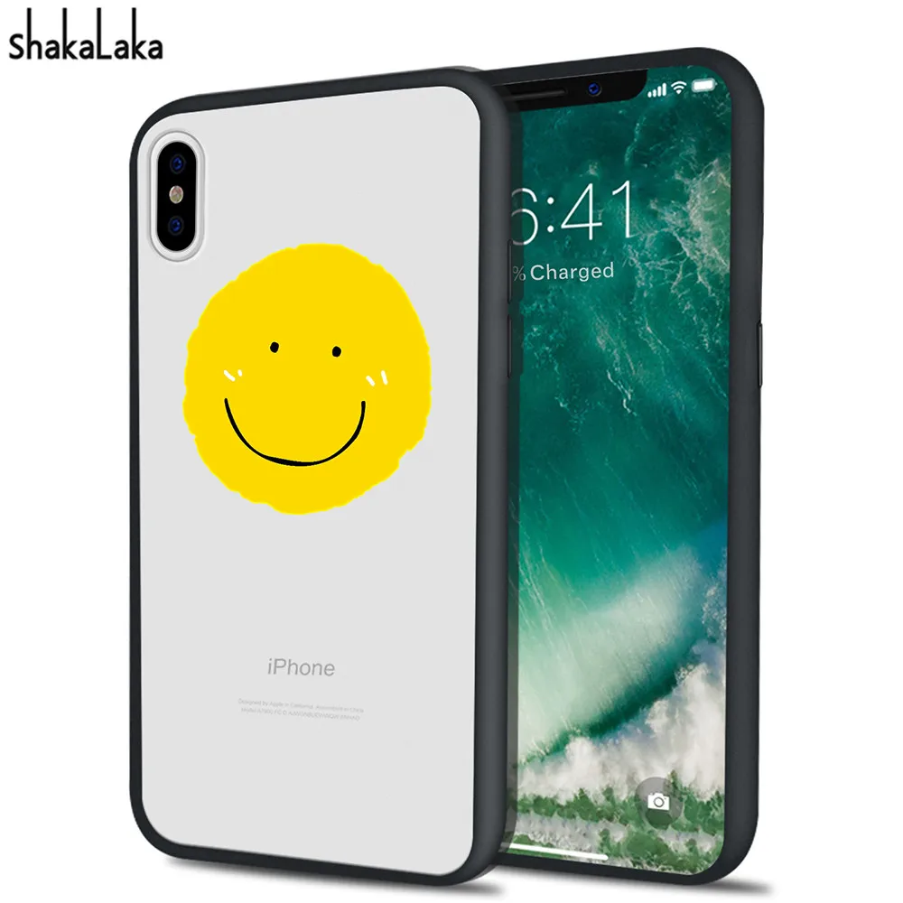 Cute Tide Cartoon Yellow Smile Phone Case Shell For iPhone