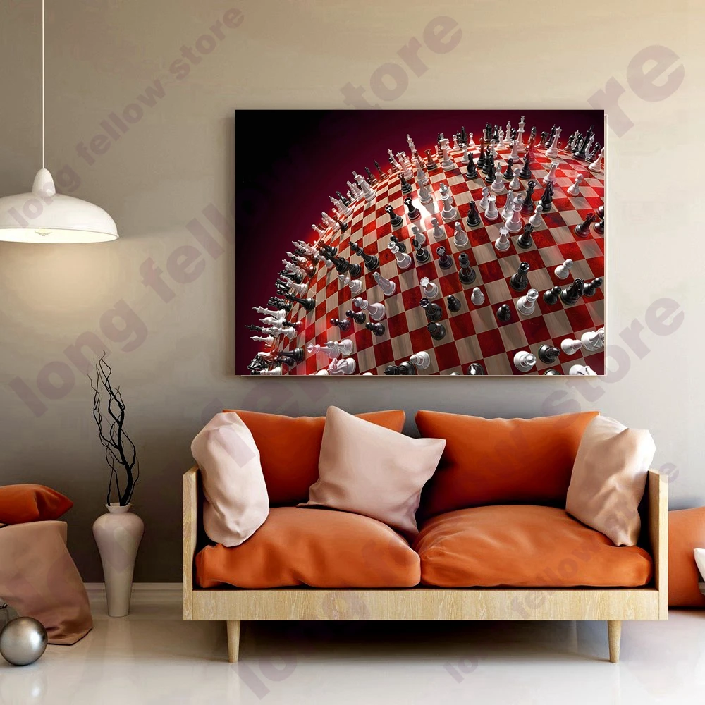 3D International Chess Still Life Poster Wall Art Artwork Fashion Home