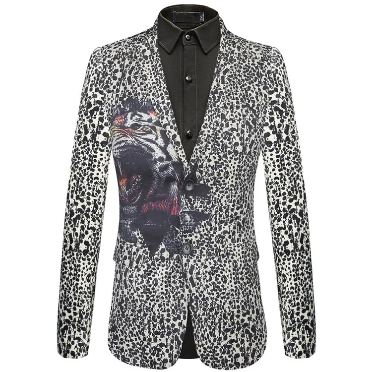 Plyesxale Mens Blazers Casual Suit Jacket Classic Mens Leopard Print Blazer Animal Pattern Fashion Wedding Blazer Masculino Q429 - Цвет: Leopard Blazer