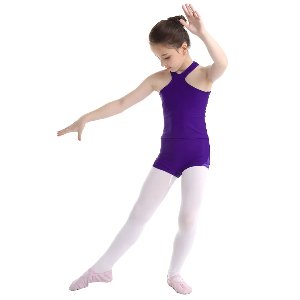 Feeshow/детский танцевальный костюм из 2 предметов топ на бретелях с брюками, комплект для балета, выступлений, гимнастики, тренировок, спортивного трико