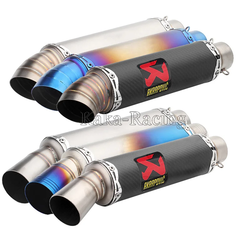 

Universal Inlet 51mm Akrapovic Motorcycle Exhaust Muffler pipe Carbon Fiber Motorbike Muffler Exhaust Escape moto with DB Killer