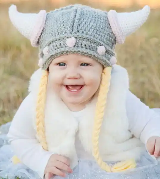 Viking Hat Crochet Kids Helmet Toddler 