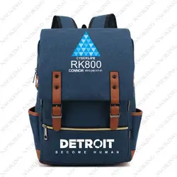 Детройт: станьте человеком рюкзак Коннор аниме Студенческая школьная Холщовая Сумка модная мужская женская винтажная дорожная сумка
