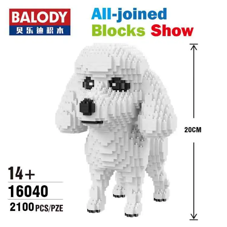 

Balody Pet Dog Model Poodle Mini Blocks DIY Assembly Animal Model dachshund Brick Toys for Children Gifts Educational Toy 16040
