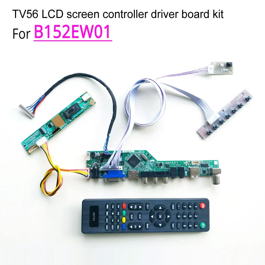 

For B152EW01 laptop LCD monitor 1-lamp LVDS 60Hz CCFL 1280*854 15.2" 20pin HDMI/VGA/AV/USB/RF TV56 controller driver board kit