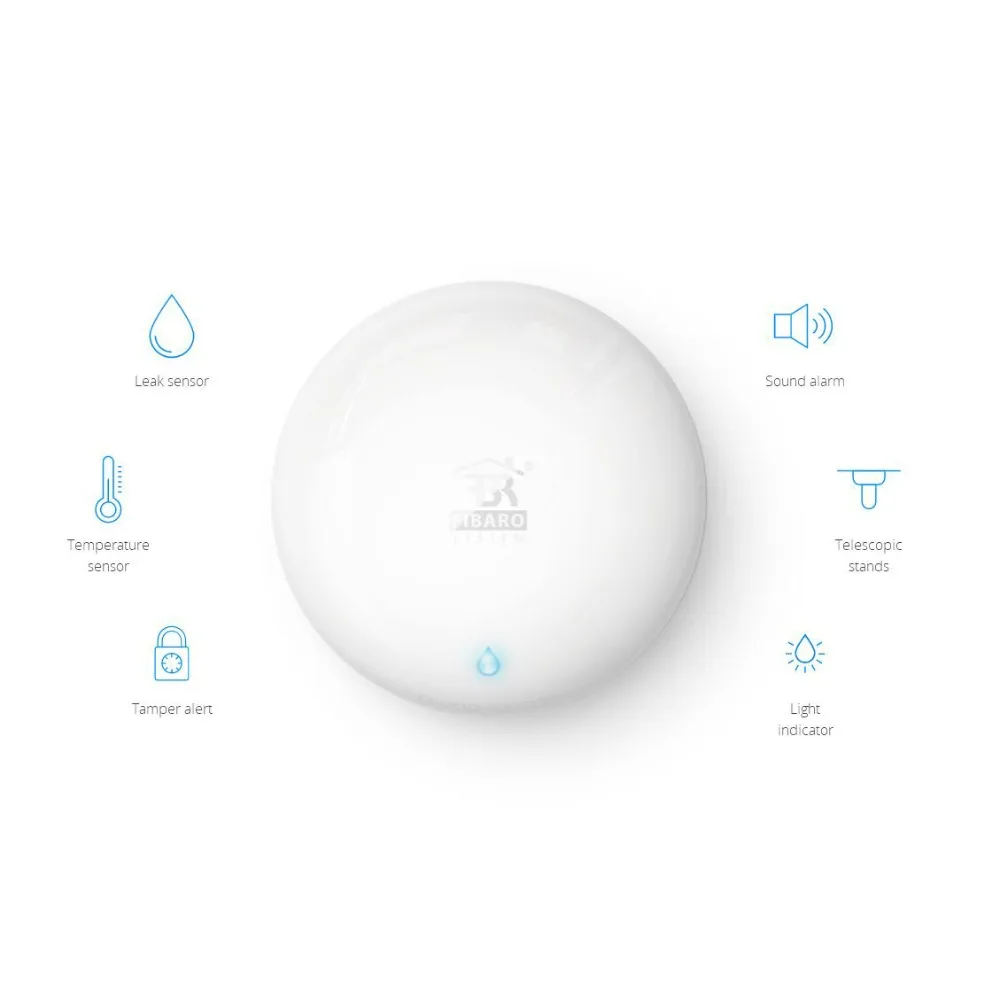 Fibaro Flood Sensor Z-Wave Plus Water Leak Detector FGFS-101 ZW5