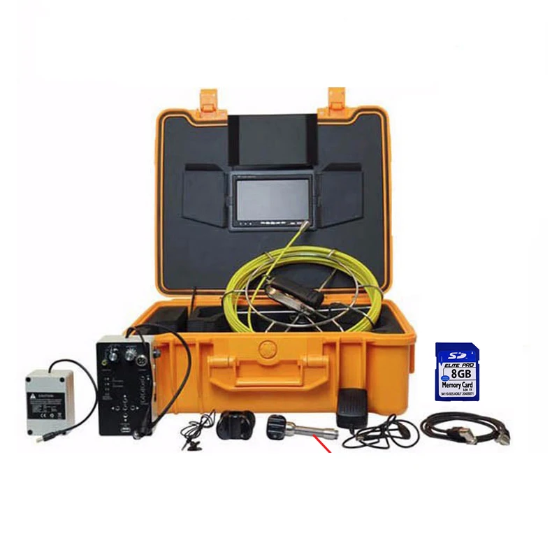 

Video Pipe Borescope Endoscope With 7 inch Monitor 30 Meter Cable DVR Recorder SD Card Pipe Inspection Snake Camera System Kit