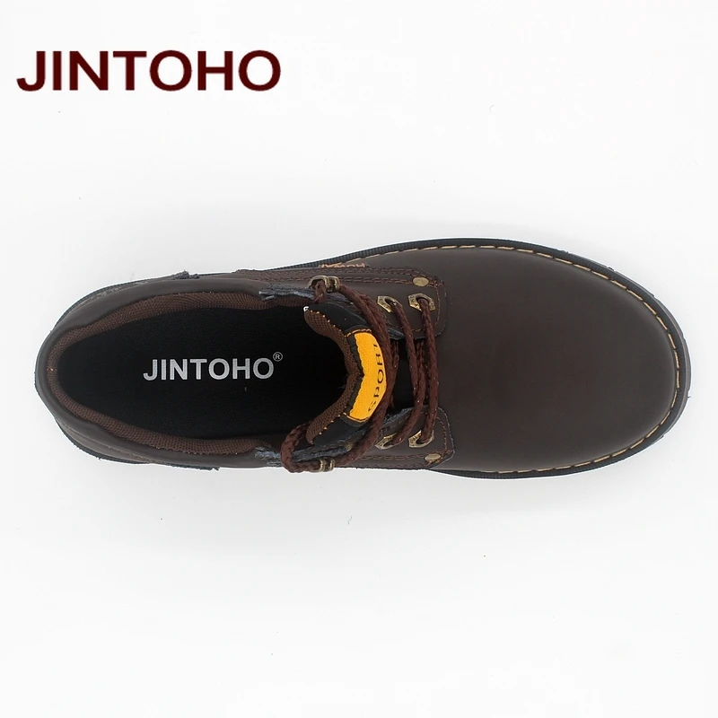 JINTOHO/мужская повседневная обувь из натуральной кожи; кожаная брендовая мужская обувь; Рабочая защитная обувь; дизайнерские туфли для мужчин; Мужская Рабочая и защитная обувь