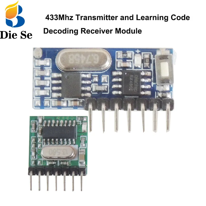 433 МГц беспроводной передатчик и модуль приемника обучающий код EV1527 модуль декодирования 4CH выход с кнопкой обучения DIY пульт дистанционного управления - Цвет: 1 R 1T
