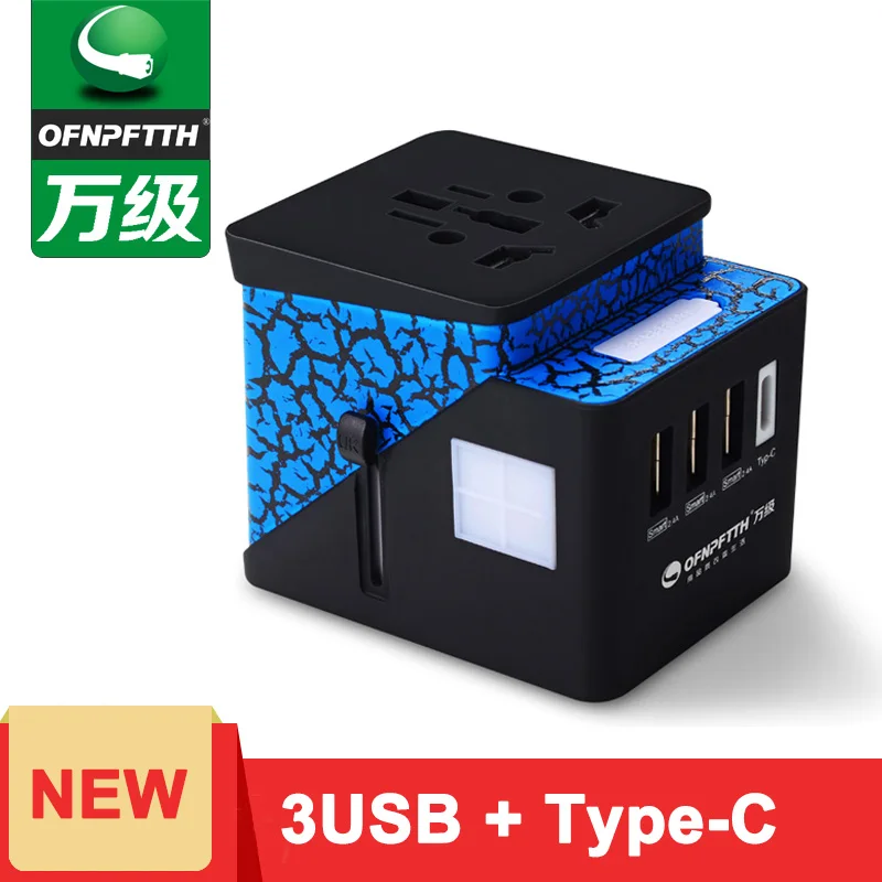 

Universal Travel Adapter with 3 USB and Type-C Plug Wall for All types phone