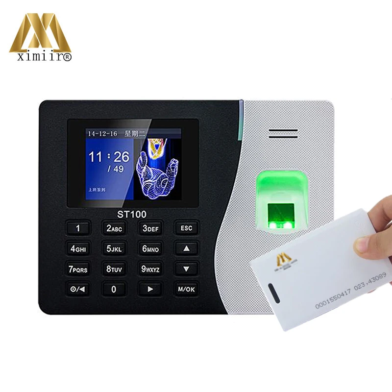 

Battery Using ZK ST100 Biometric Fingerprint Time Attendance System Time Recording With 125KHZ RFID Card Reader Linux System