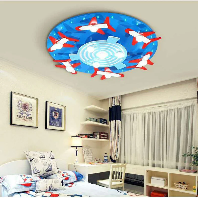 

Children's bedroom lights LED ceiling lamp modern creative cartoon dream aircraft lights blue pink ceiling light ZA98529