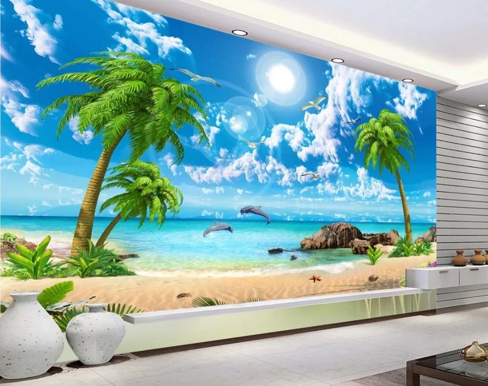 Beach Wall Mural beach wall mural promotion-shop for promotional beach wall mural Beach Wall Mural beach wall mural promotion-shop for promotional beach wall mural