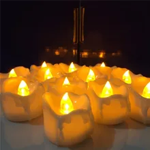 6pcs Yellow Flicker Battery Candles Plastic Led Candles Flameless Night light For Christmas Halloween Wedding Decoration WNL004