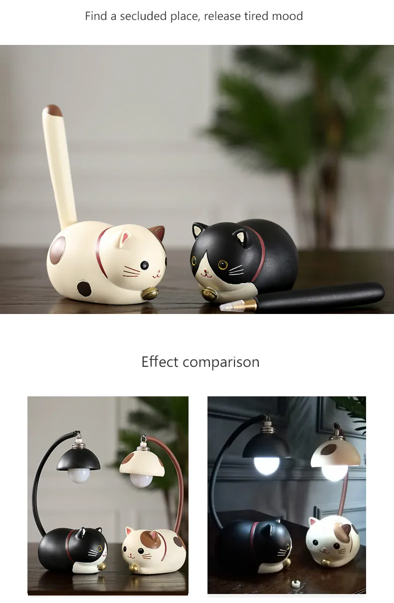 Lâmpada da Noite Luzes de Mesa para o Bebê Quarto dos Desenhos Brightinwd Crianças Quarto Decoração Lâmpadas Bonito Gato Presentes Natal Animados 7 Luzes noturnas