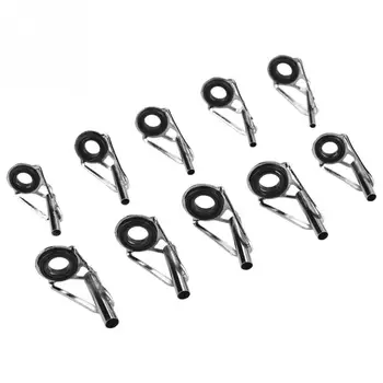 

80Pcs Durable Stainless Steel Ceramic Fishing Rod Guide Rings Tips Set in 10 Sizes Fishing Replacement Accessory