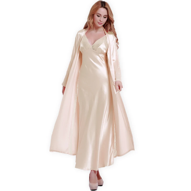 Silk night robe long Clearance