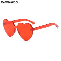 Kachawoo «любящее сердце» форма солнцезащитные очки женщин 2019 ярких цветов один штук объектив без оправы прозрачные очки для женщин