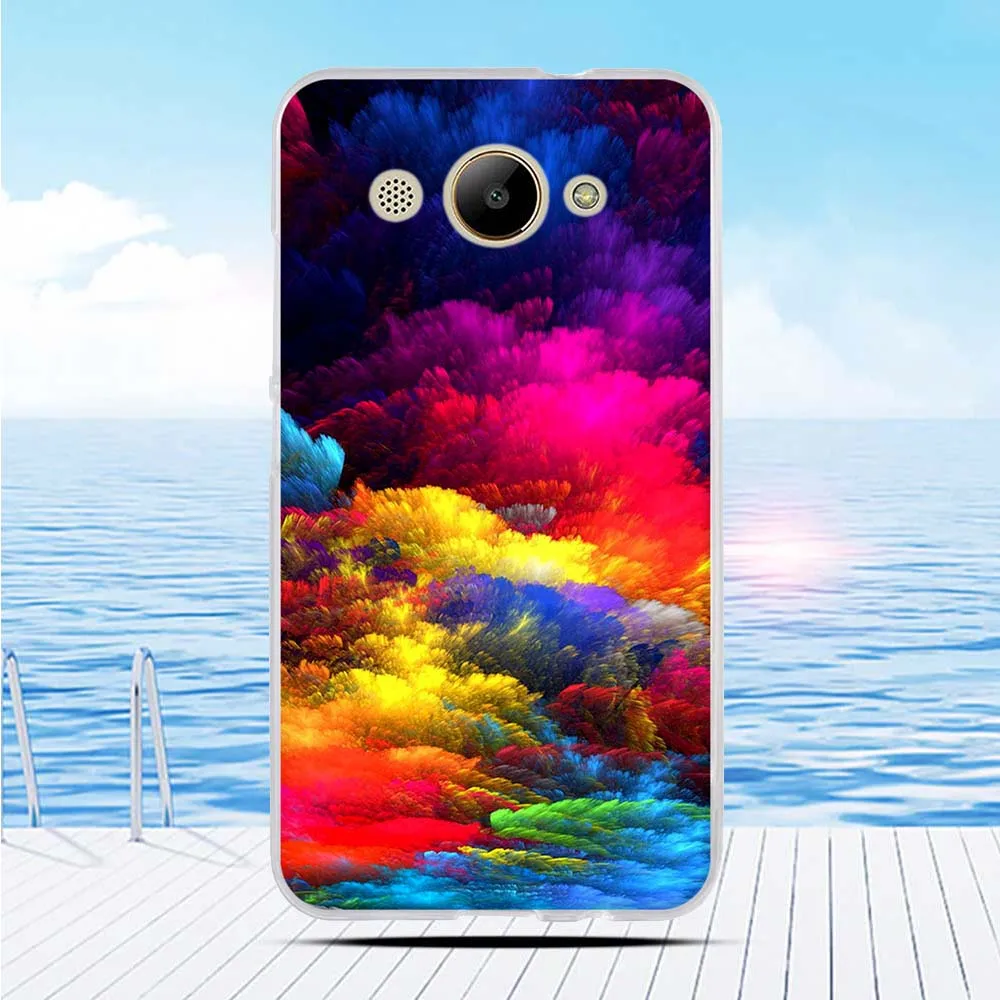 Задняя крышка с 3D рельефным принтом для Huawei Y3 2018 мягкий силиконовый чехол из ТПУ