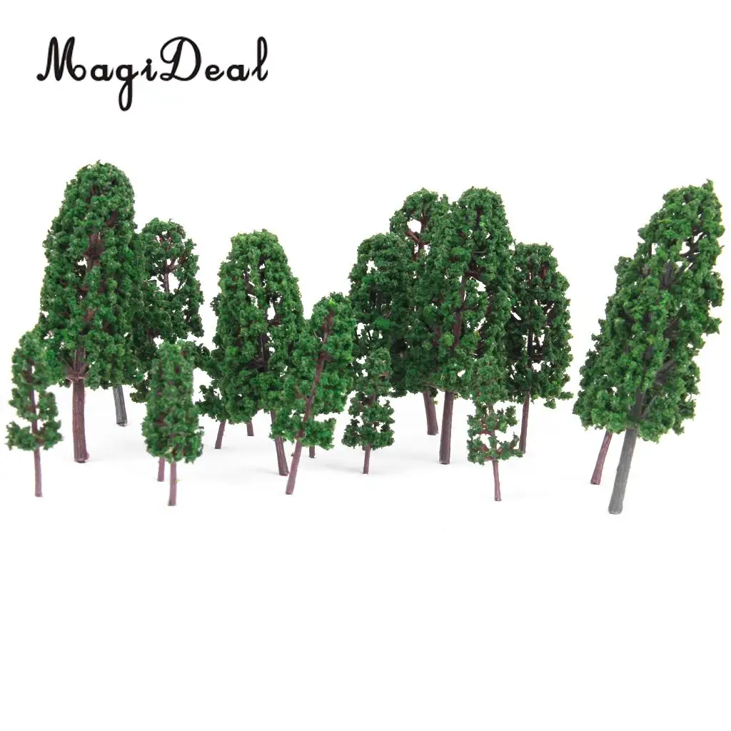 20x Pine Trees Model Train Park Street Railroad Layout Village Scenery Wargame Diorama Accs 1:100-1:300 HO N Scale