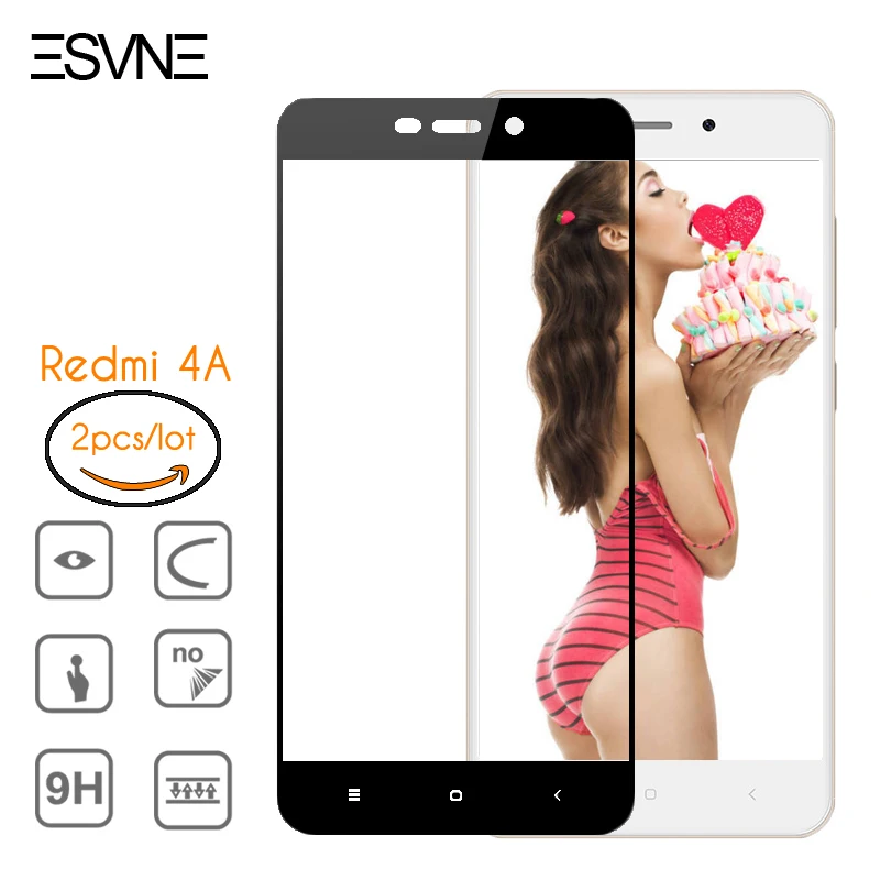 Esvne 2.5D полное покрытие HD закаленное стекло для xiaomi redmi 4a Защита экрана 9 H твердость