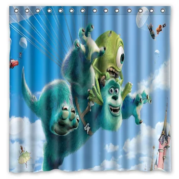 

Hot New 180x180cm Monster University Waterproof Fabric Bathroom Shower Curtain Bath Curtains With 12pcs Hooks Rings