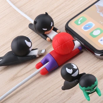 

Cute Avengers Cartoon Cable Bite Protector for iphone 5s 6 6plus 7 8 x xr Cable Winder Cover Super hero Iron Man model Protector
